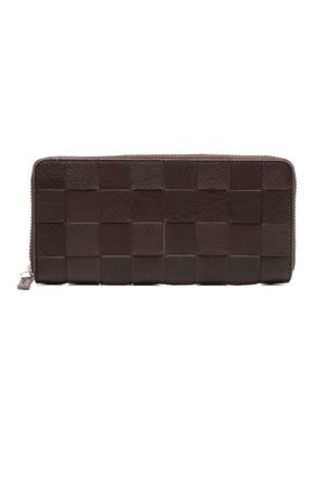 Dark brown Check leather wallet DRAGON DIFFUSION | 8018DGS5MATDKBROWN